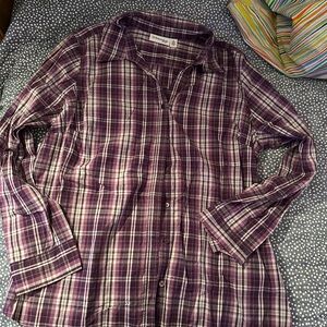 St. John's Bay Purple Checkered Shirt